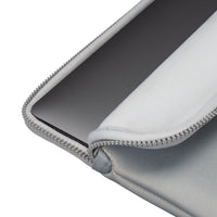 Gray zippered pouch on a white background