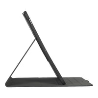 Black tablet stand on a white background