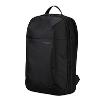 Black backpack with Targus logo on a white background