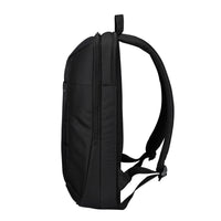 Black backpack on a white background