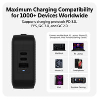 HyperJuice® 70W USB-C GaN Travel Charger - Black