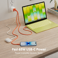 HyperJuice Flex 65W GaN Charger - Orange (EU)