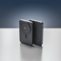 Hyper 5K Qi2 Semi-Solid-State Power Bank front and back on white background