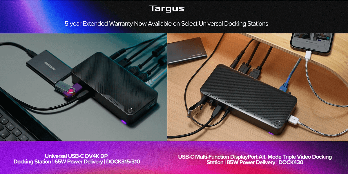 Targus Announces New Industry-First Five-Year Warranty with Reduced Pricing Now Available on Select Best-in-Class Universal Docking Stations