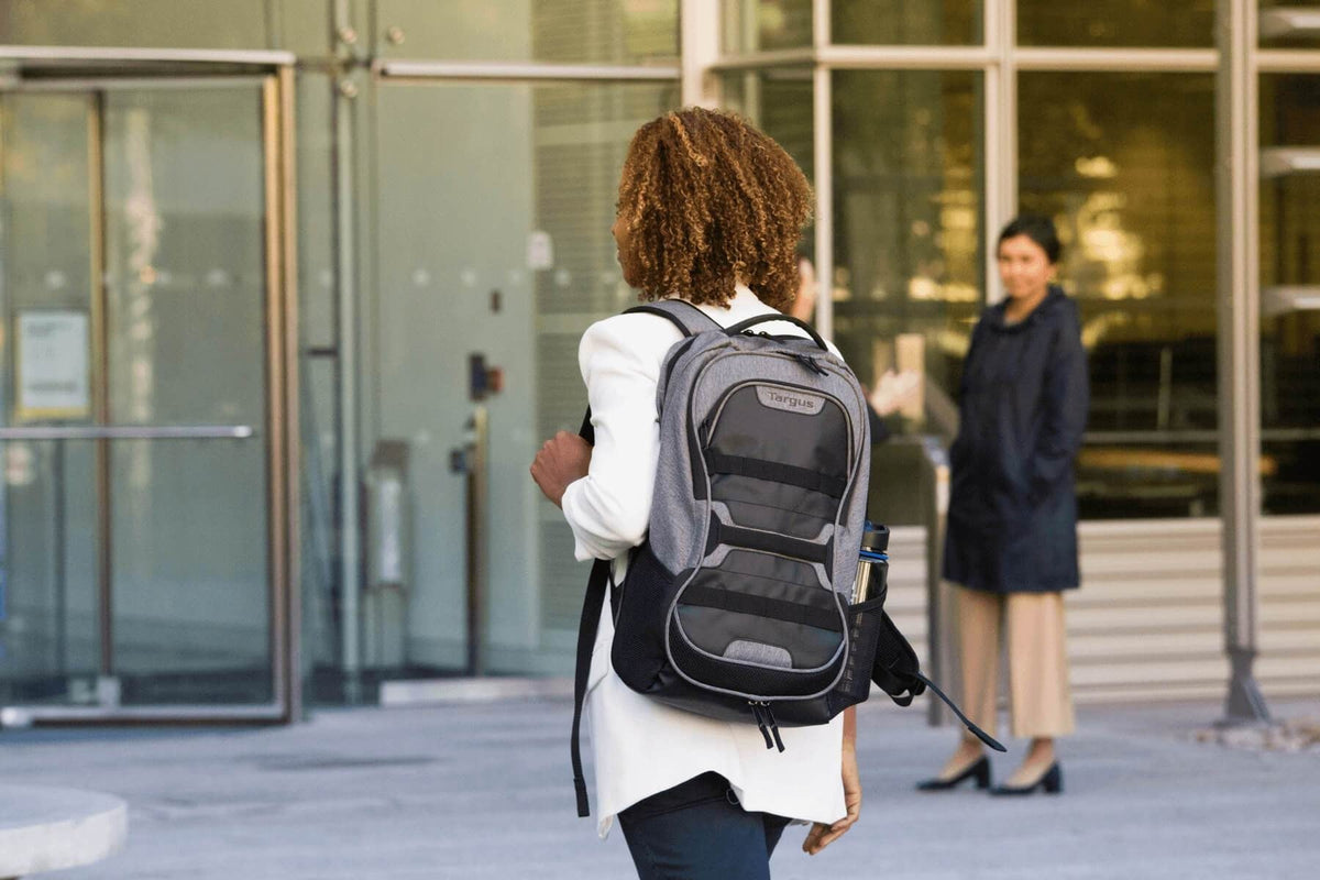 Woman walking with one of the best workout bags
