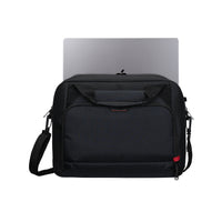 black targus laptop briefcase on white background