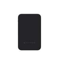 A black rectangular portable power bank with rounded corners and the HYPER logo printed in gray near the bottom, shown on a plain white background.
