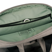 Inside green lining of Targus totepack showing security tag locator