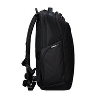 Black backpack on a white background