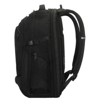 Black backpack on a white background