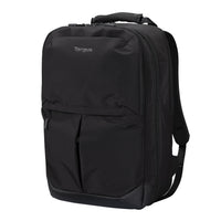 Targus black laptop backpack side view