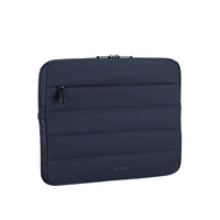 Navy blue laptop sleeve with Targus branding on a white background