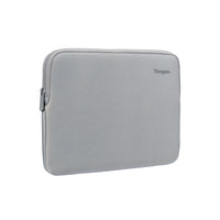 Gray laptop sleeve with Targus branding on a white background