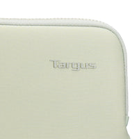 Green Targus laptop sleeve on a white background