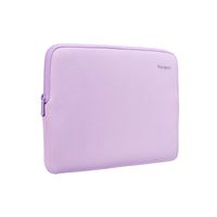 Purple laptop sleeve with a brand logo on a white background