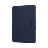 Navy blue tablet case with 'Targus' branding on a white background
