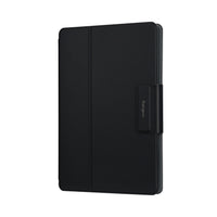 Black tablet case with brand logo on a white background