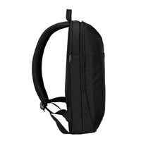 Black backpack on a white background