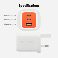 HyperJuice Flex 65W GaN Charger - Orange (EU)