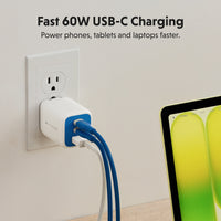 HyperJuice Flex USB-C Silicone Charging Cable - Blue