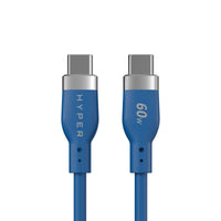 HyperJuice Flex USB-C Silicone Charging Cable - Blue