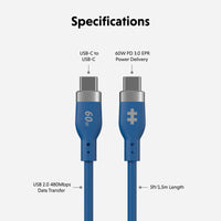 HyperJuice Flex USB-C Silicone Charging Cable - Blue