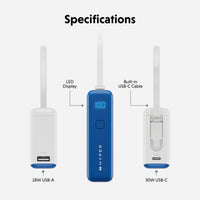 HyperJuice Flex 10K 30W Power Bank - Blue