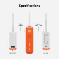 HyperJuice Flex 10K 30W Power Bank - Orange