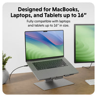 HyperSpace™ Ergonomic Adjustable Laptop Stand - Space Grey