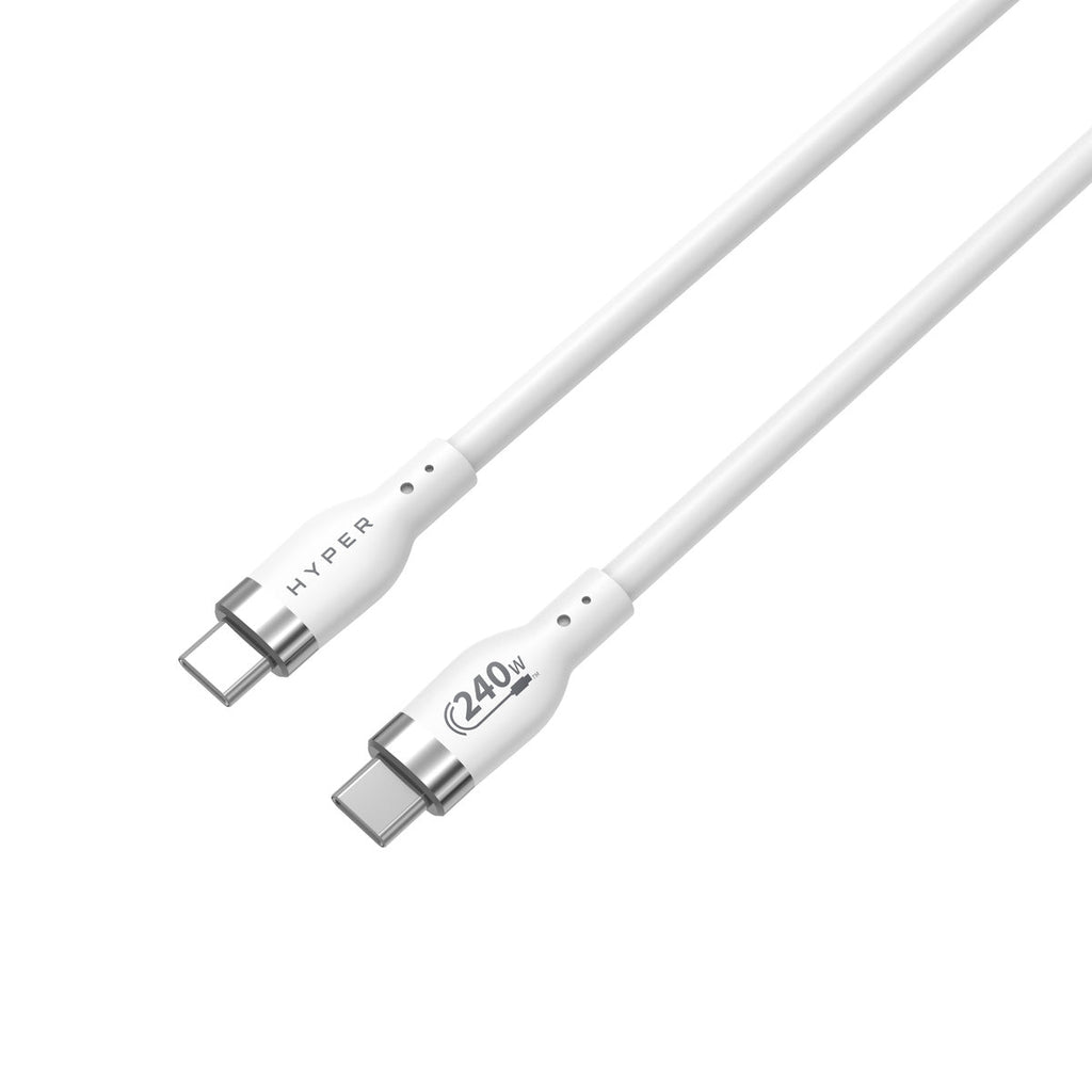 Hyper Cables & Adapters 240W Silicone USB-C to USB-C Cable (6ft/2m) HJ4002WHGL 6941921149543