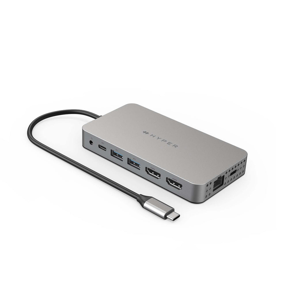 USB C Hub with HDMI and VGA - Triple Display Laptop Docking Station  Compatible with MacBook M1 - Grey