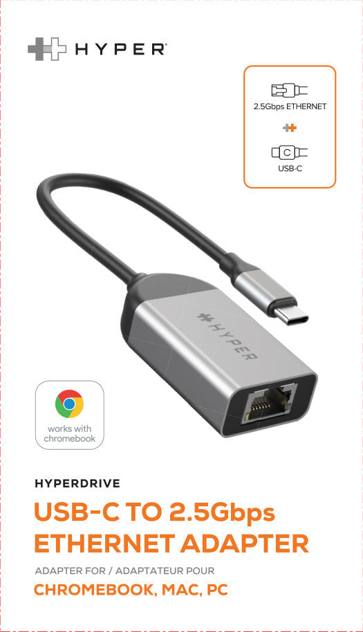 Hyper Cables & Adapters HyperDrive USB-C to 2.5Gbps Ethernet Adapter HD425B 6941921146191
