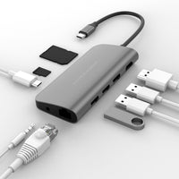 Hyper USB Hubs HyperDrive POWER 9-in-1 USB-C Hub - Grey HD30F-GRAY 6941921145620