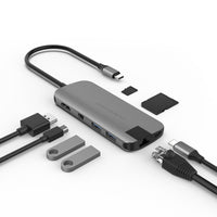 Hyper USB Hubs HyperDrive SLIM 8-in-1 USB-C Hub - Grey