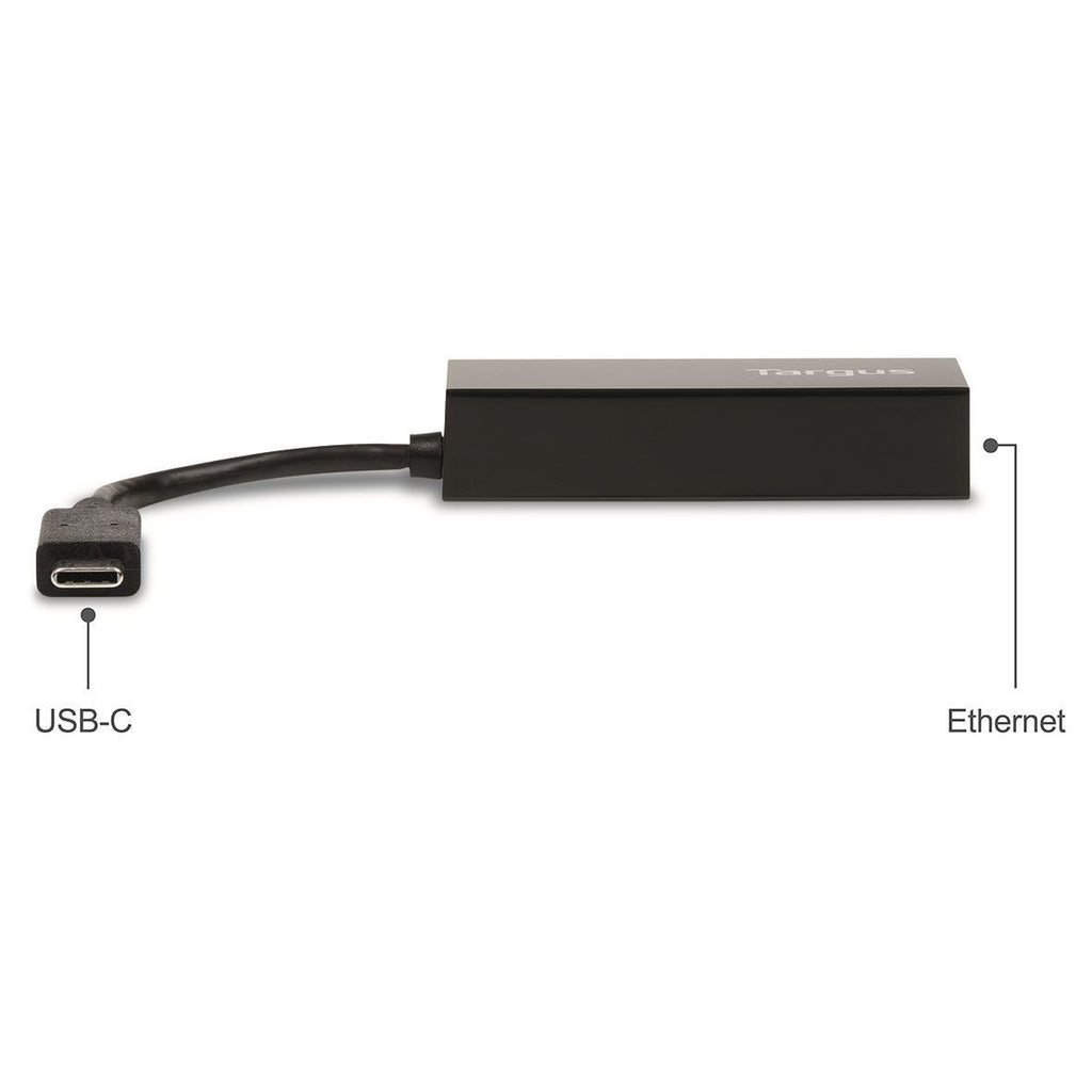 Targus Cables & Adapters USB-C to Gigabit Ethernet Adapter - Black ACA930EUZ 5051794021288