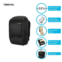 Targus Laptop Bags 15-16” Work+™ Expandable 28L Daypack - Black TBB611GL 5051794033311